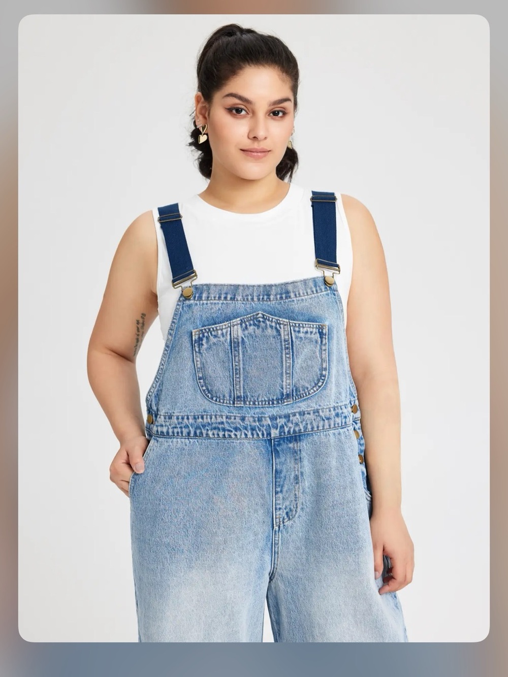 Cider DENIM POCKET WIDE LEG JUMPSUIT CURVE & PLUS 2XL cr27-10 - Picture 3 of 6